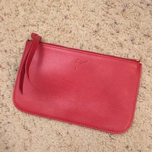 Giuseppe Zanotti red leather pouch clutch
